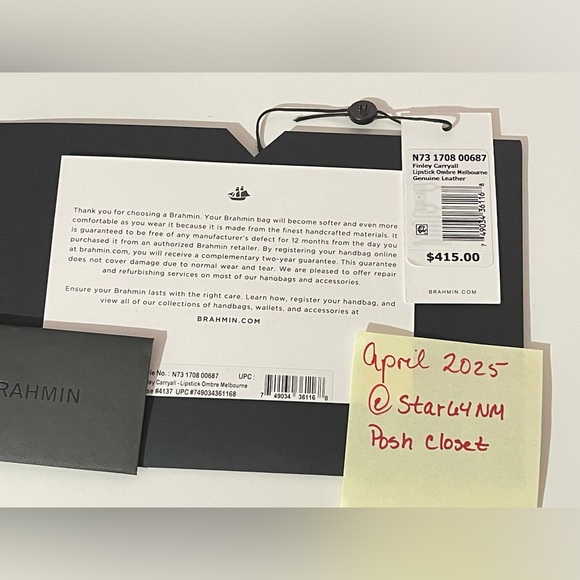 Brahmin Finley Carryall Satchel Lipstick Ombre Melbourne - Picture 11 of 11